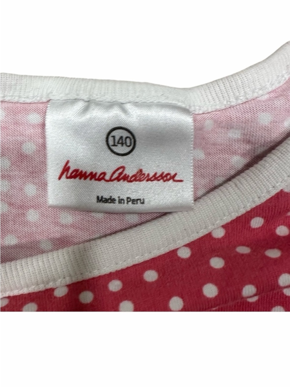 Hanna Andersson Pink Polka Dot Dress Girls Size 140 EU 9-10 Years - Picture 3 of 3
